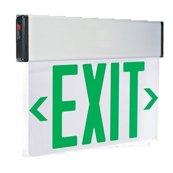 Elco Lighting LED Edge Lit Exit Sign with Battery Backup, EDGLIT2R-C EDGLIT2R-C